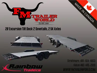 22' Rainbow Excursion Tilt Car Equipment Trailer 2-5200# axles - Family Owned Family Operated - Low...