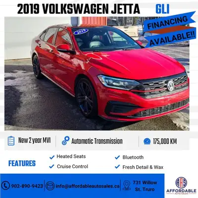 Affordable 2019 VOLKSWAGEN JETTA GLI !! KEY HIGHLIGHTS!!! Great Deal + Easy Financing Available! We...