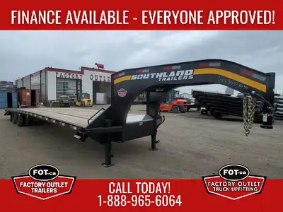 NEW 32+6 ft Tandem Dual Axle Gooseneck Trailer by Southland - 32ft Deck plus 6ft Beavertail - 97.25i...