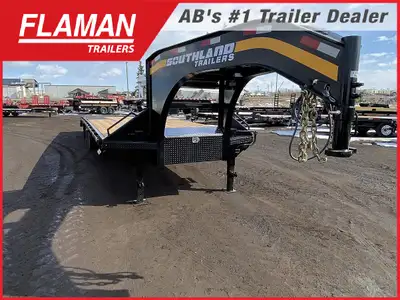 2026 SOUTHLAND 24' + 6' GOOSENECK TRAILER Axles: (2) 12000lb Tires: ST235/80R16 E 10 Ply Dual Suspen...