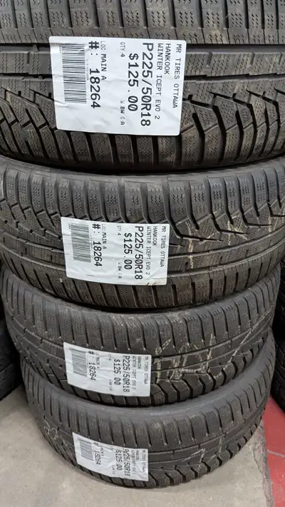 SET OF 4X P225/50R18 225/50/18 HANKOOK WINTER ICEPT EVO 2 TAG # 18264 ** Please read details below *...