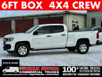 CLEAN CARFAX, 1-OWNER, 2021 Chevrolet Colorado 4X4 WT Crew Cab with a powerful 6 Cylinder engine! Wi...