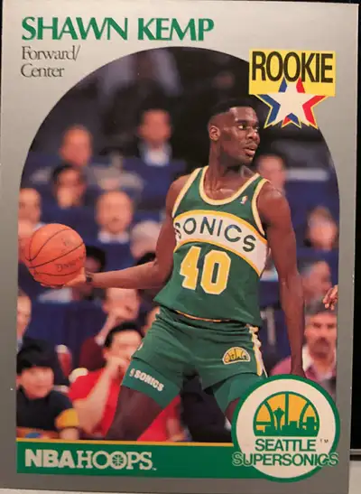 1990 NBA HOOPS Shawn Kemp ROOKIE CARD #279 CLEARANCE SALE, View more