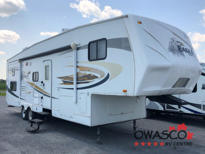 As Is Double Slide Eagle Super Lite Bunkhouse FW w/Wardrobe/TV Cabinet, J-Cube Futon Sofa Slideout w...