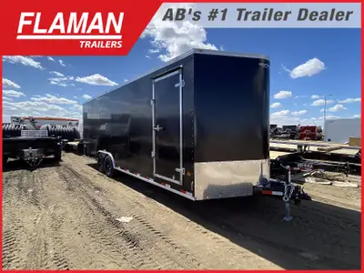 2026 ROYAL 8'X24' + 2' V-NOSE ENCLOSED CARGO TRAILER Color: Black (2) 5200lb Lippert Spring Axles Ti...