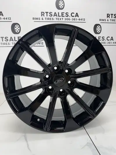 Set of 4 NEW RTX (OE) Series 20 inch Rims Gloss Black FITS: Ford F150 and Expedition (logo caps incl...