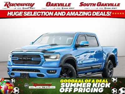 2021 Ram 1500 Sport Crew Cab 4x4 | HEMI V8 | Level 2 Package | 12 Uconnect | Hydro Blue Stand out fr...