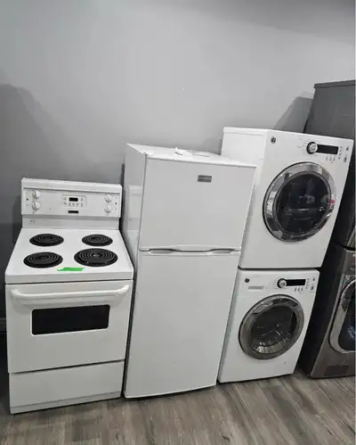 Apartment Size 24" Fridge Stove Washer Dryer Set CAN DELIVER, View more