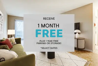 For a limited time, enjoy 1 month of free rent + 1-year free storage or parking!* * Select suites on...