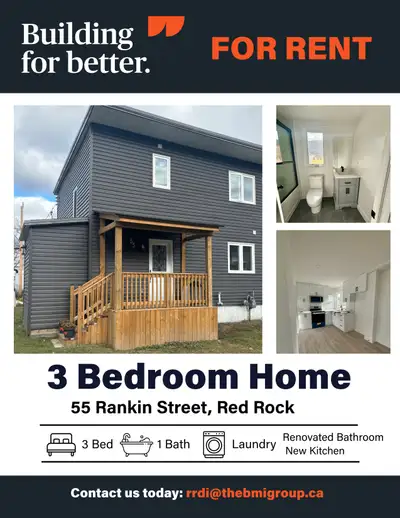 Newly Renovated Duplex in Red Rock - 55 RANKIN STREET Welcome to this beautifully renovated duplex i...