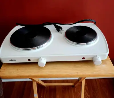 Salton Double Portable Electric Cooktop Cooking Range with Large 7.4” Diameter and Medium 6" Burners...