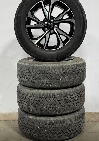 Honda crv cr-v cr v custom 5x114.3 wheels or rims with 235 60 18 michelin snow tires 2356018 winter...