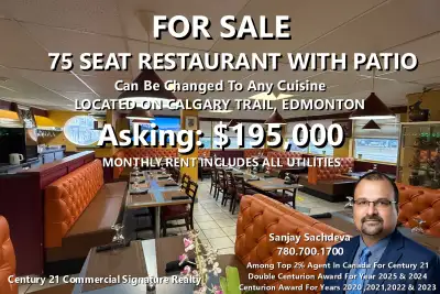 75 Seat Restaurant With Patio - South Side Edmonton, View more