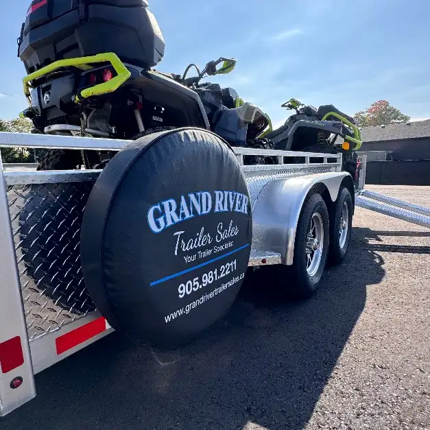 Aluminum 7x16 Tandem Axle Side load ATV Trailer with rear Byfold in Cargo & Utility Trailers in Brantford - Image 7