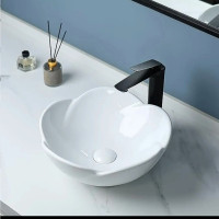 bathivy 15.7'' Round Bathroom Vessel Sink with Pop Up Drain, Whi