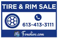 Tire & Rim Sale, all sizes & brands available. Starts from $65