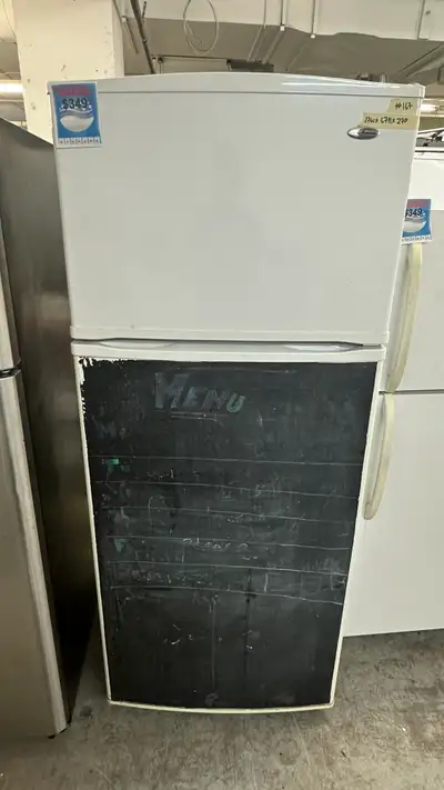 3167-Réfrigérateur fridge  Amana congelateur en HAUT 28" white, View more