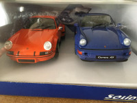 Set of 2 x Porsche 911 /964 RS diecast model cars scale 1:18