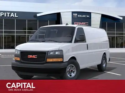 Welcome to Capital GMC! This 2025 GMC Savana Cargo Van in Summit White is equipped with RWD and Gas...