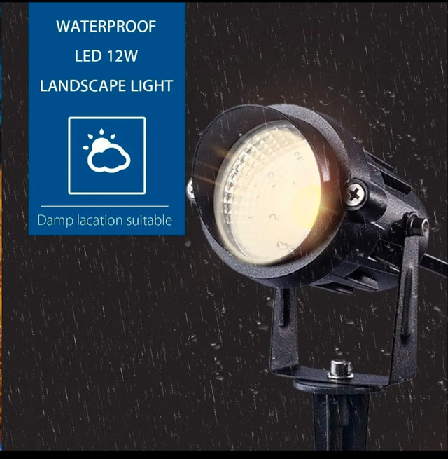 SUNVIE 12W LED Landscape Lights Low Voltage (AC/DC 12V) Waterpro in Outdoor Lighting in Gatineau - Image 4
