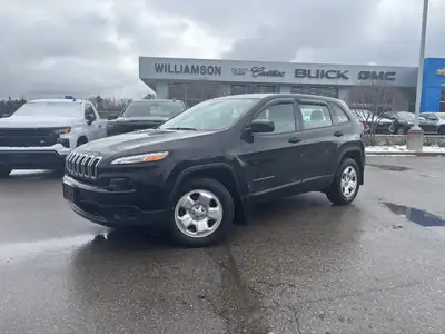 Welcome to Williamson GM Uxbridge 2018 Diamond Black Crystal Pearlcoat Jeep Cherokee SportOdometer i...