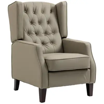 Faux Leather Accent Chair with Thick Padding for Living Room, Be, View more