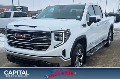 Welcome to Capital GMC! Looking for more luxury in the All New GMC Sierra? This 4WD White Sierra SLT...