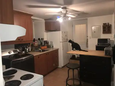 418-655-8281 À voir au 290 6e rue, beau 4 1/2 situé au demi sous-sol d'un belle immeuble tranquille...