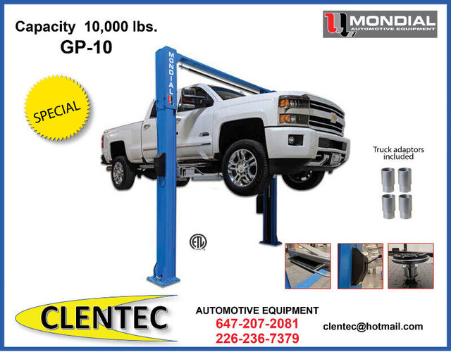 2 POST LIFT / 2 POST HOIST 10,000lb. - $3,900 - CLENTEC in Other in St. Catharines