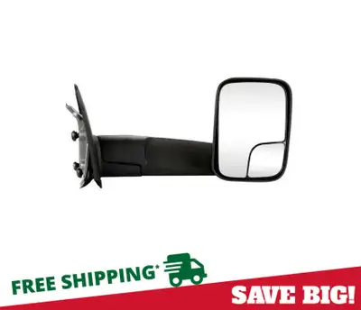 Side Mirror Passenger Right Manual Towing Surface Finish Textured Color Black Mirror Adjustment Meth...