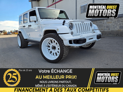 Look unique ALL WHITE Jeep Wragler Unlimited. Roues Vision 22x14" blanches sur pneus Mud Terrain 33x...