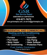 Gas Technician - Pool Heater / AC / Gas Pipe (416-871-7673)