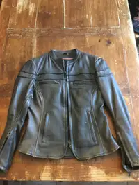 Ladies Brown Leather Motorcycle Jacket