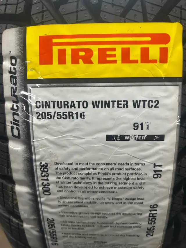 4 Brand New Pirelli Cinturato Winter 2 205/55R16 Winter Tires in Tires & Rims in Ottawa - Image 2
