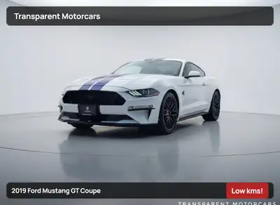 Transparent Motorcars is pleased to offer this beautiful 2019 Ford Mustang GT Coupe With 48,028kms....