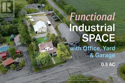 Versatile commercial lease opportunity in Fitzroy Harbour, combining three-bay garage space, outdoor...