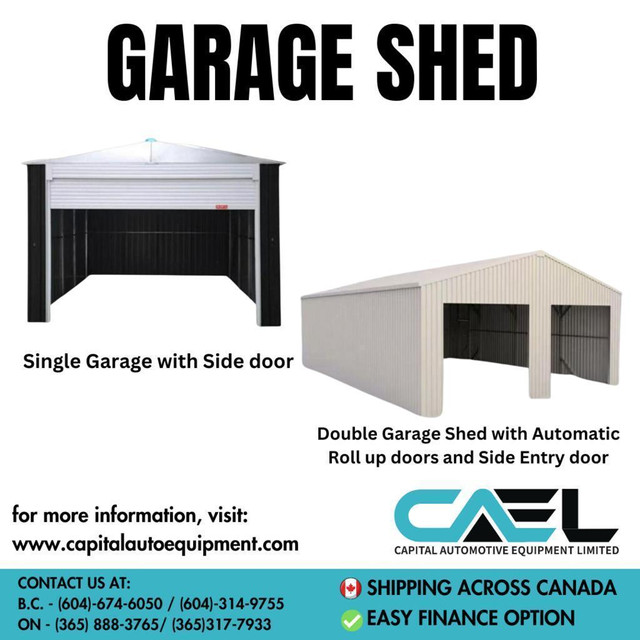 Brand new! Double and Single GARAGE METAL SHED with side entry dans Other in City of Halifax