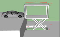 Double deck underground home garage parking lift - hydraulic