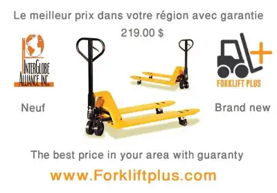 Jigger 5500 Lbs Neuf , Transpalette Manuel , Hand pallet Jack​, View more