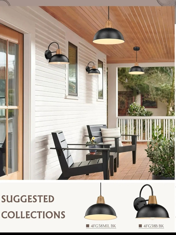 FEMILA Outdoor Wall Lights, Modern Black Barn Lights Outdoor Goo in Outdoor Lighting in Gatineau - Image 3