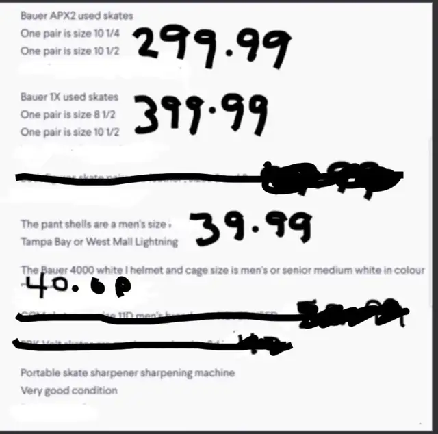 Figure & hockey skates , helmet,palms ,skate sharpening machine in Skates & Blades in City of Toronto - Image 9