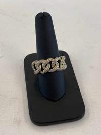 Unique 10K Gold Diamond Cuban Bling Ring