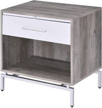 Acme Furniture Cistus Accent Table, Gray Oak & White