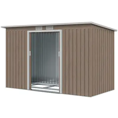 9' x 4' Garden Metal Storage Shed Outdoor Equipment Tool Box wit, View more