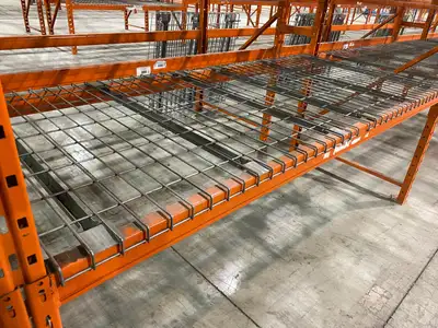 Used wire mesh deck for warehouse rack - $30 each!, View more
