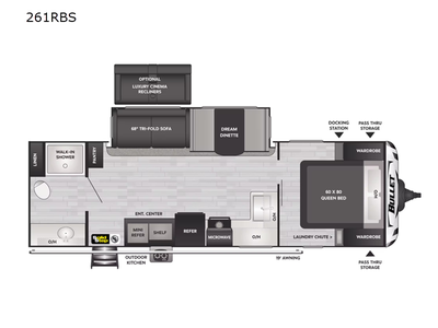 Gross Vehicle Weight Ratio 5600 LBS, Overall length 27', Sleeps up to 5 people. The rear bathroom in...