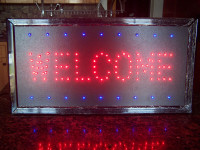 INCREASE YOUR SALES WITH  A  WELCOME & OPEN LED SIGN