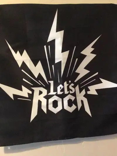 Let’s Rock 30X 30 inch black and white banner, View more
