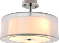 IHIPPO Classic Semi Flush Mount Ceiling Light with Drum Shade Ad