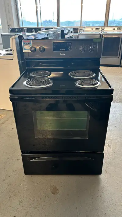 8112- Cuisinière Whirlpool noir bruleurs serpentin black stove